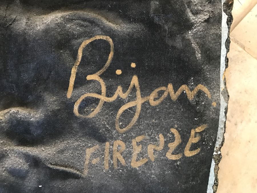 Pair Of Gold Paper Papier Mache Hand Signed Artwork Sculptural Pieces Firenze By Florentine Maskmaker Bijan - David And Leonardo [Photo 14]