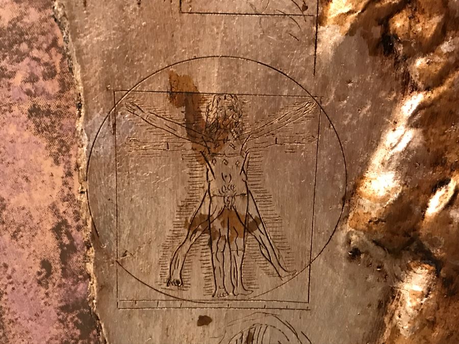 Pair Of Gold Paper Papier Mache Hand Signed Artwork Sculptural Pieces Firenze By Florentine Maskmaker Bijan - David And Leonardo [Photo 9]