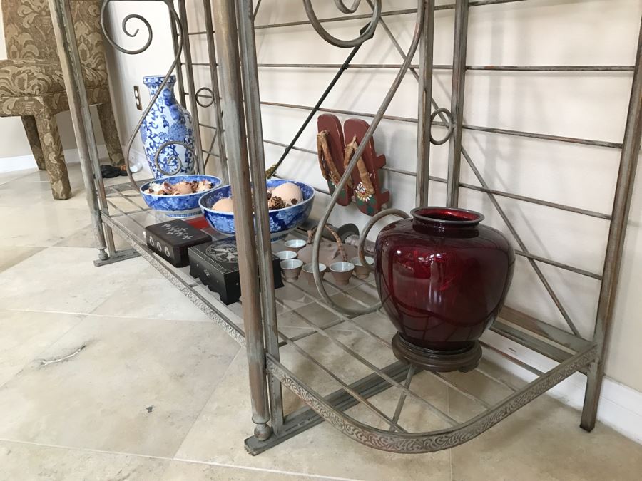 Large Ornate 5-Shelf Metal Bakers Rack 60'W X 16'D X 85'H [Photo 11]