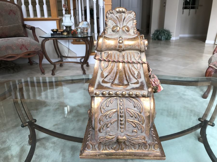 Large Ornate Gilt Box With Lid And Tassles [Photo 5]