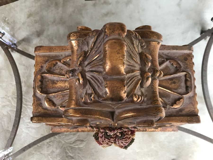 Large Ornate Gilt Box With Lid And Tassles [Photo 6]