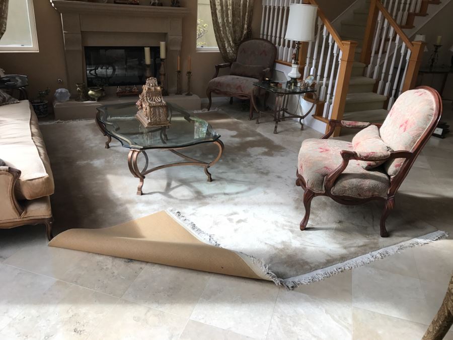 Large Tan Wool Area Rug 106'W X 143'L [Photo 2]