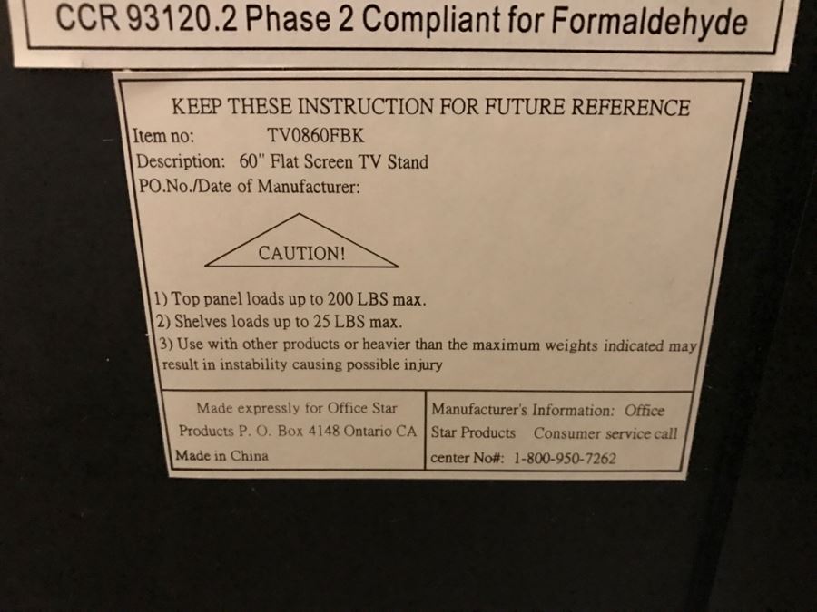 Black 60' Flat Screen TV Stand Credenza Asian Influenced Design [Photo 7]