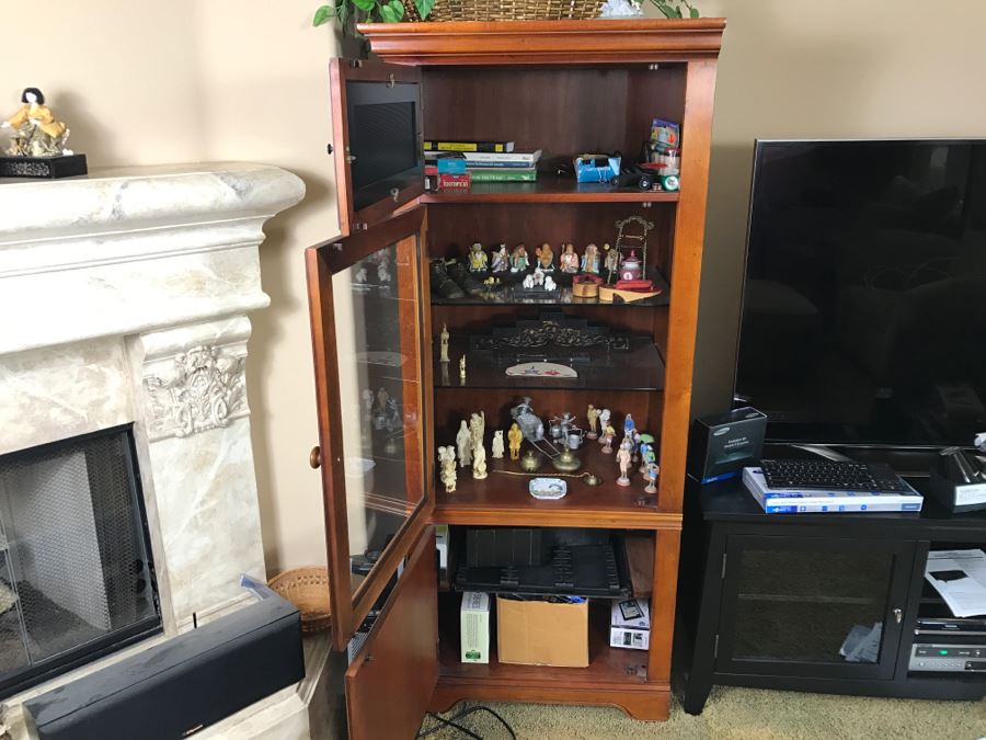 Pair Of Wooden Media Tower Cabinets With Top Speaker Cabinet [Photo 9]