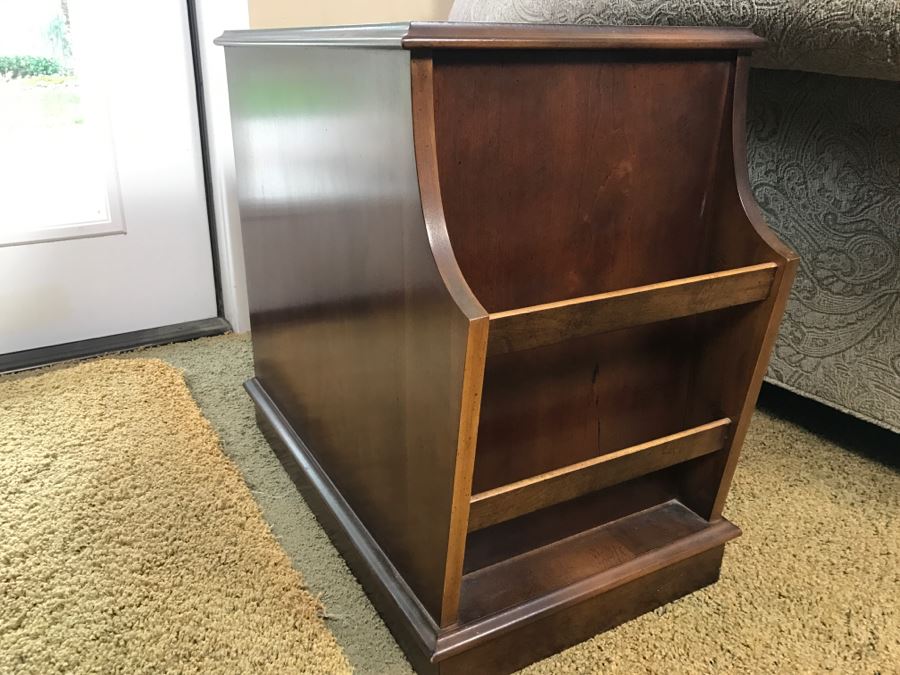 Lane Furniture Side Table Cabinet Magazine Rack Combo Piece 13' X 23' X 20.5'H [Photo 2]