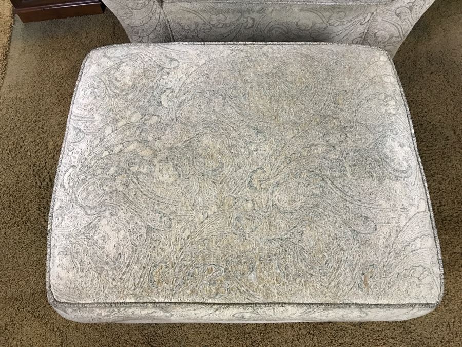 Pair Of Large Upholstered Armchairs With Matching Ottomans 51'W [Photo 3]