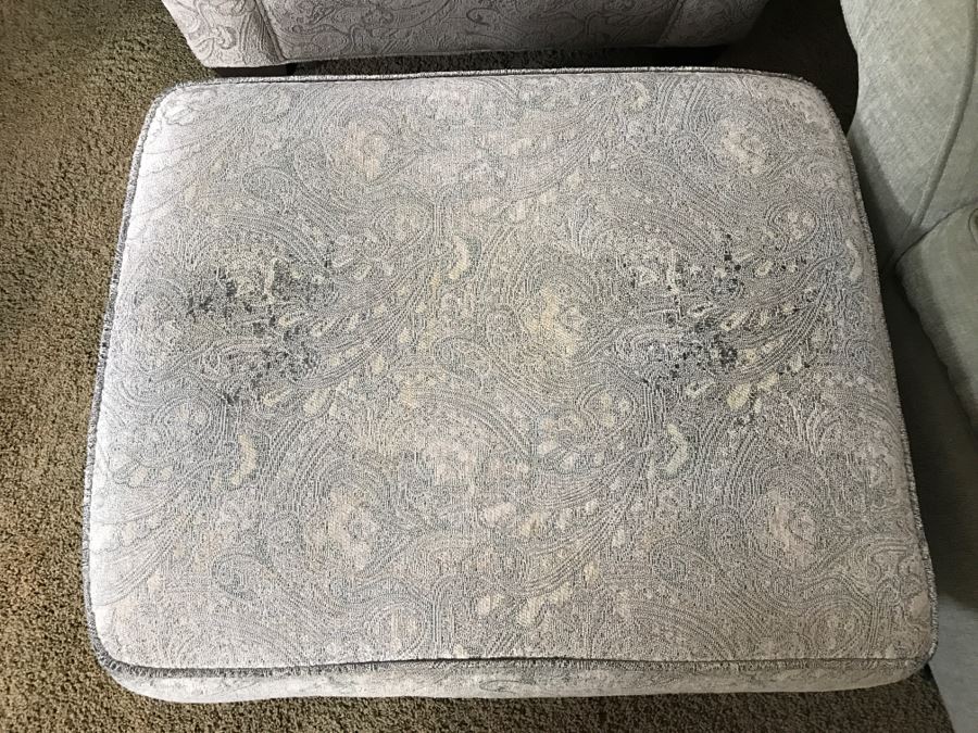 Pair Of Large Upholstered Armchairs With Matching Ottomans 51'W [Photo 9]