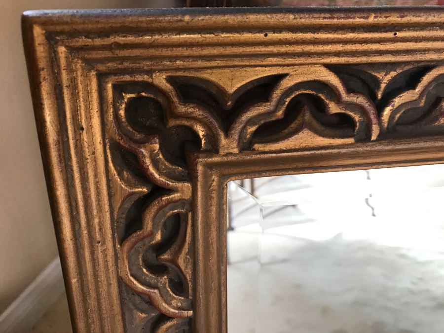 Stunning Gilt Wood Designer Beveled Glass Wall Mirror 33' X 27' [Photo 6]