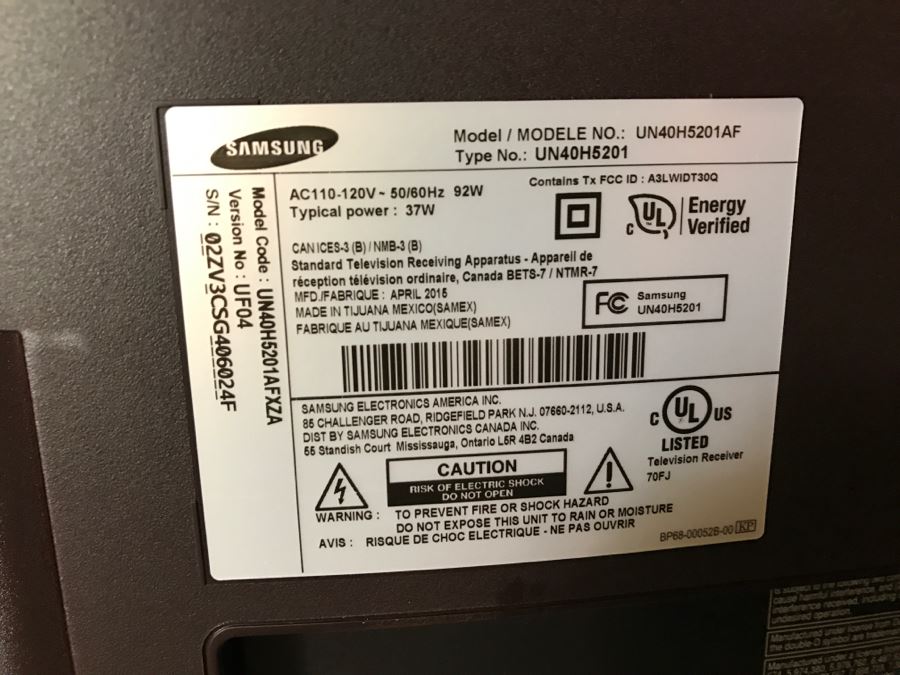 Samsung 40 Inch Flat Panel HDTV Television UN40H5201 [Photo 8]