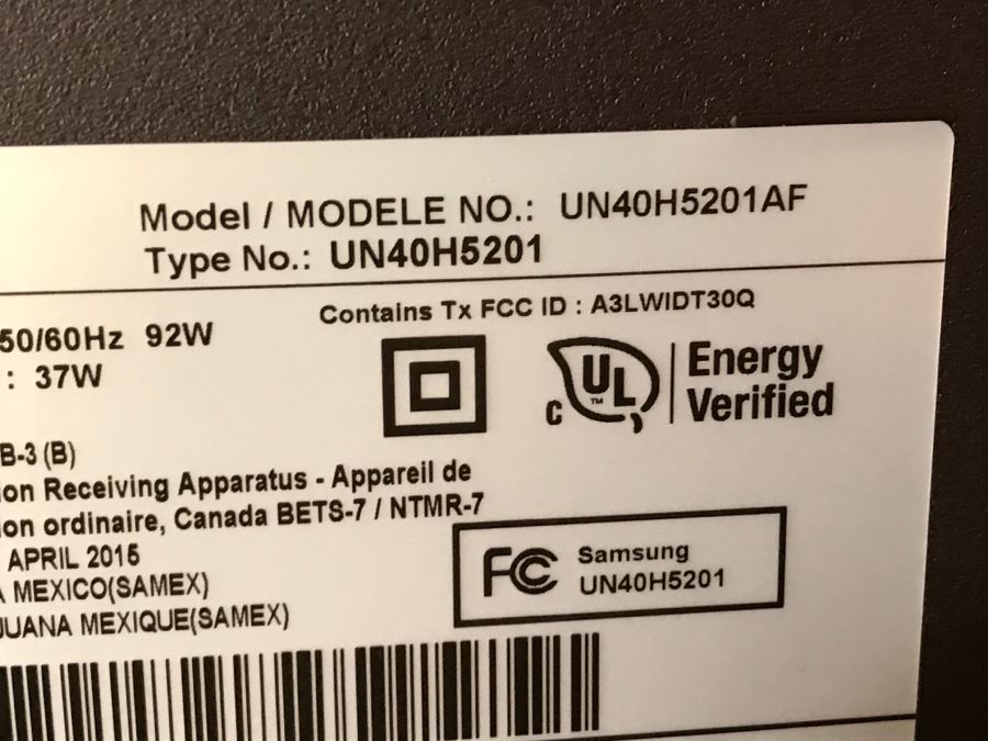Samsung 40 Inch Flat Panel HDTV Television UN40H5201
