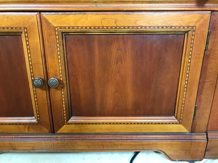 Wooden Media Cabinet With Pocket Doors And Wooden Media Tower Cabinet With Top Speaker Cabinet (2 Pieces) [Photo 3]