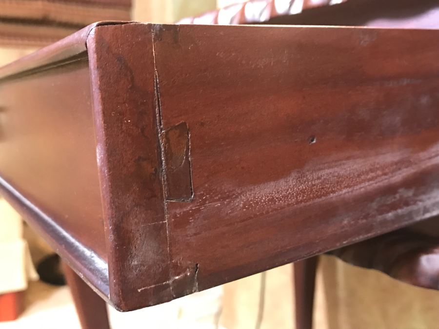 Wooden Ball And Claw Writing Desk With 2-Drawers With Desk Lamp, Desk Organizer And Basket With Office Supplies [Photo 10]