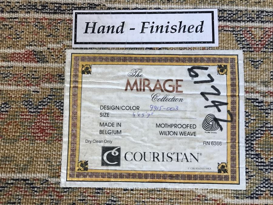 Hand Finished Wool Rug Made In Belgium 4' X 5'7' [Photo 6]