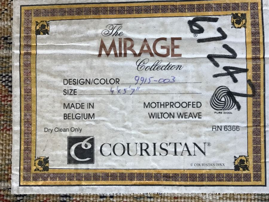 Hand Finished Wool Rug Made In Belgium 4' X 5'7' [Photo 7]