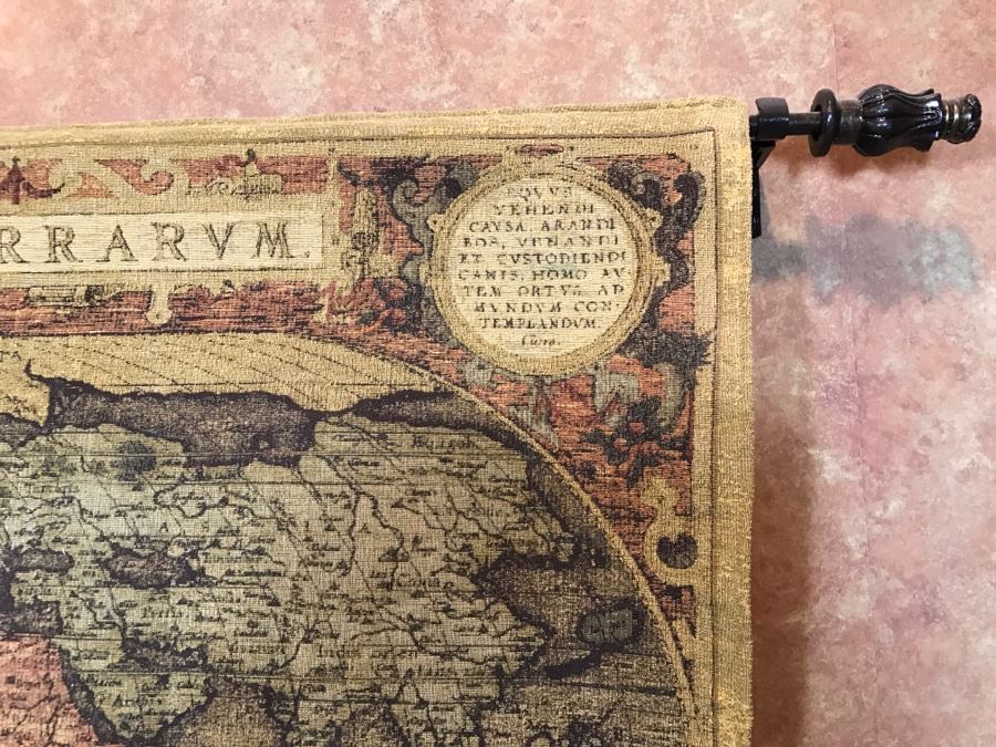 Map Of The World Tapestry With Rod And Wall Mounting Hardware 52' X 37' [Photo 14]