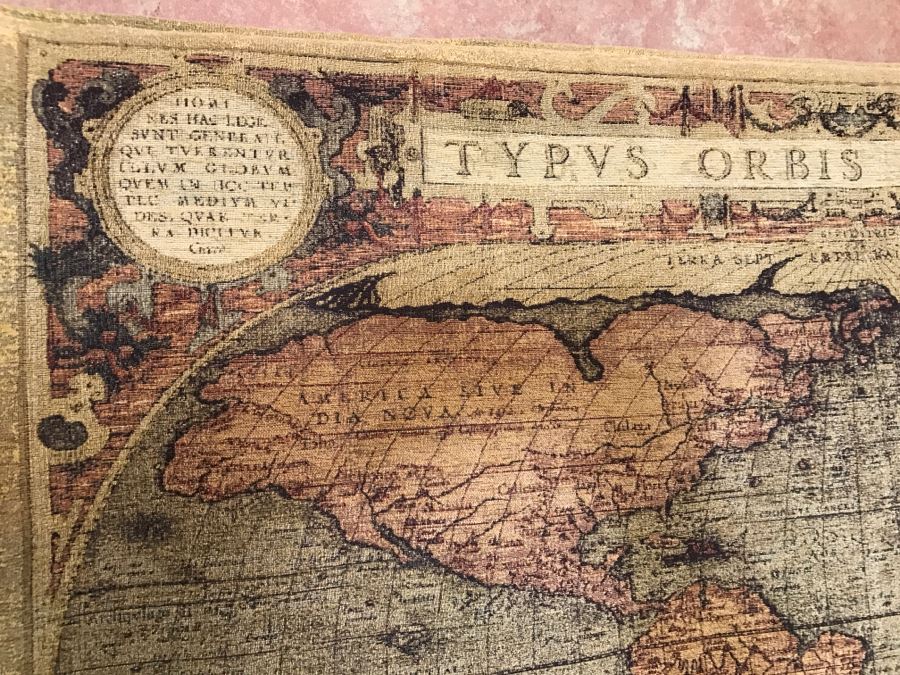 Map Of The World Tapestry With Rod And Wall Mounting Hardware 52' X 37'