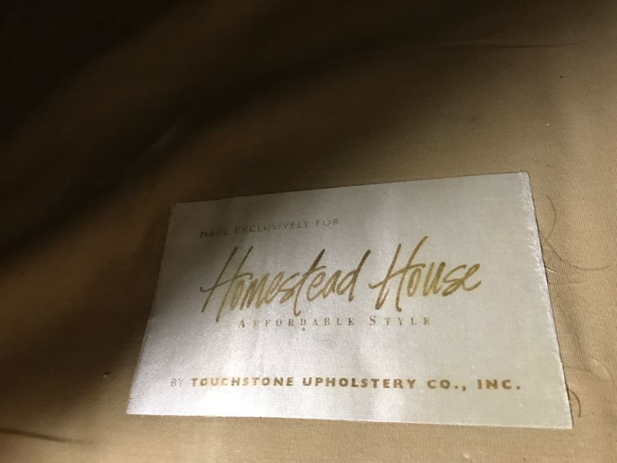 Cream Color Sofa With Throw Pillows - Note Condition Of Fabric On Right Arm In Photos 78'W [Photo 8]