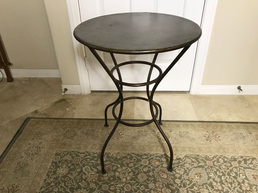 Round Metal Side Table 19'W X 26'H [Photo 1]