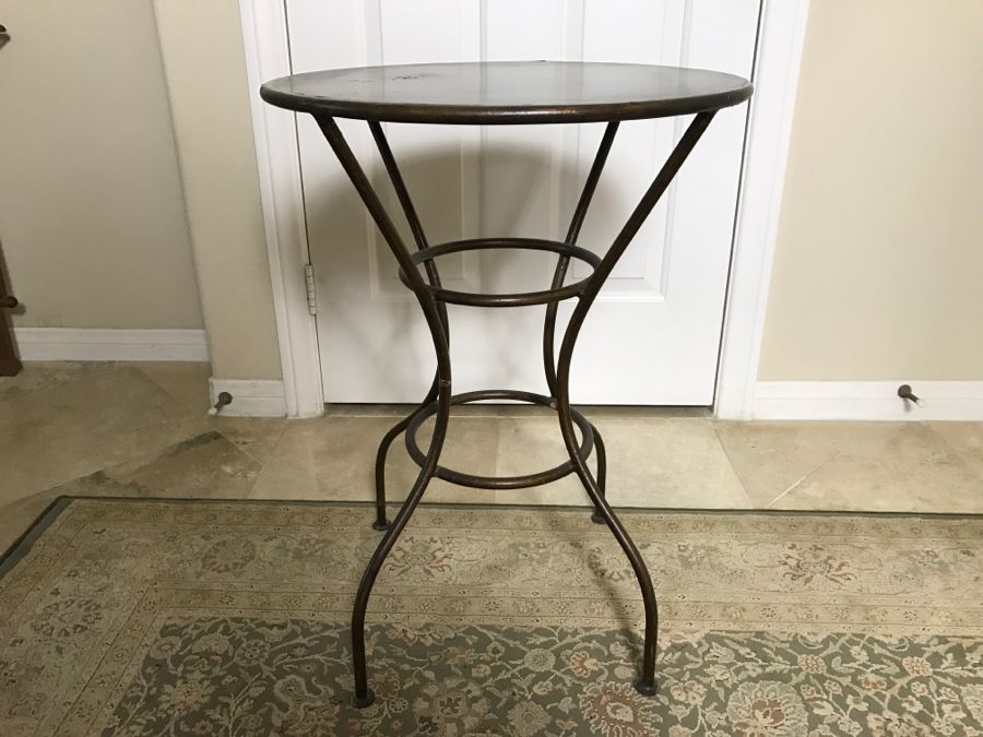 Round Metal Side Table 19'W X 26'H [Photo 2]
