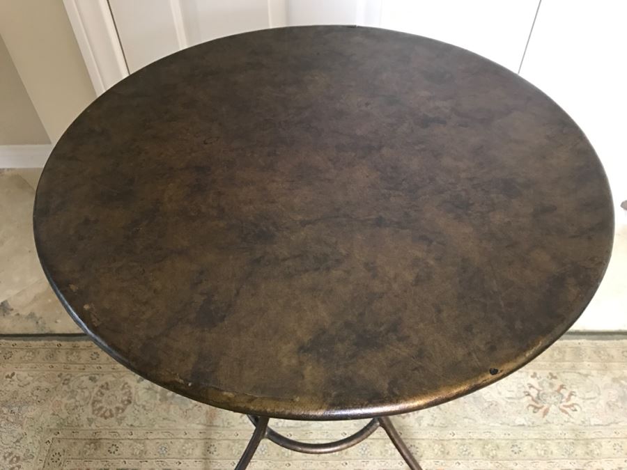 Round Metal Side Table 19'W X 26'H [Photo 4]