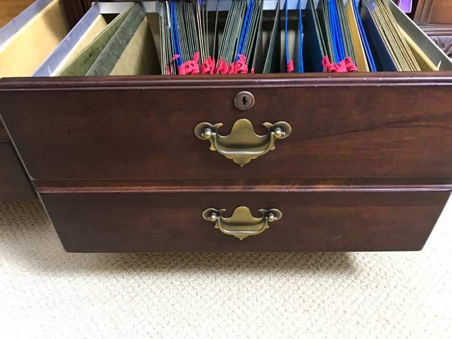 Lexington Furniture 3-Piece Filing Cabinet Table With Upper Bookshelf  [Photo 6]