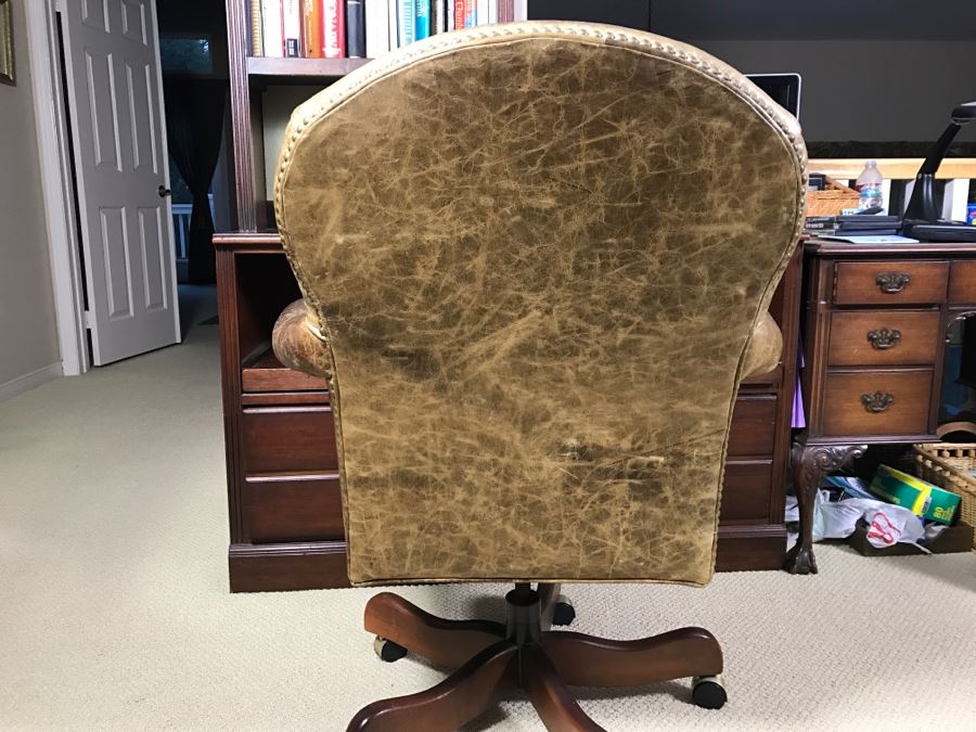 Hooker Furniture Leather Office Chair With Brass Nails [Photo 7]