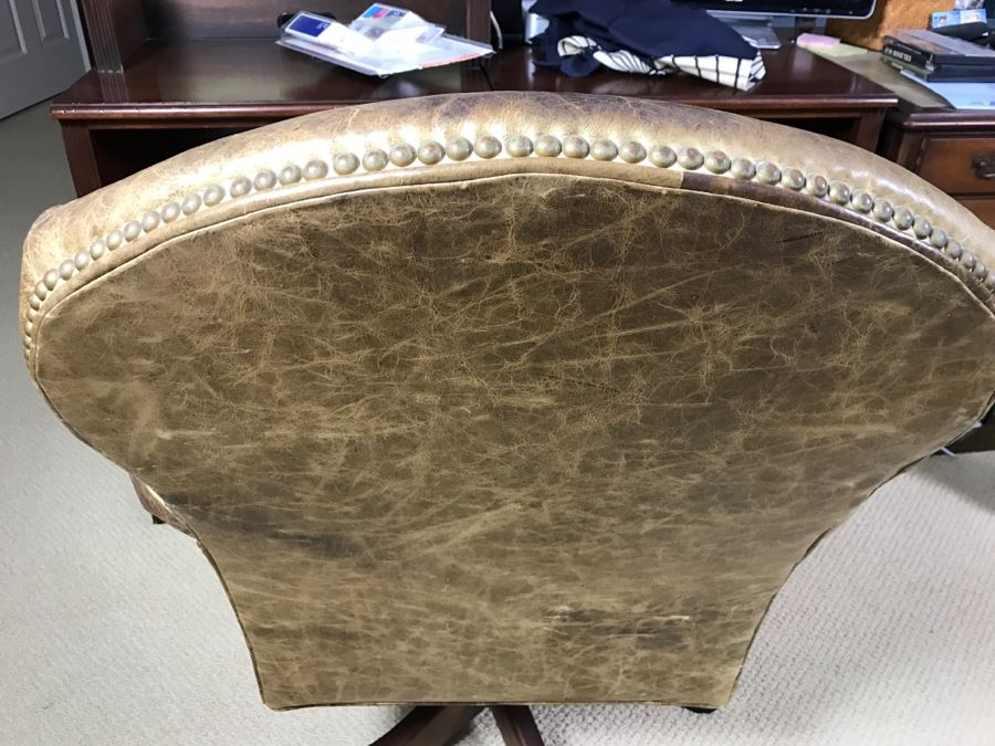 Hooker Furniture Leather Office Chair With Brass Nails [Photo 8]