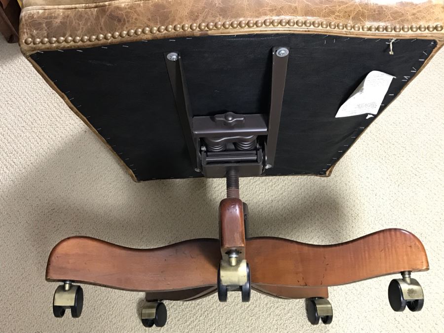 Hooker Furniture Leather Office Chair With Brass Nails [Photo 10]