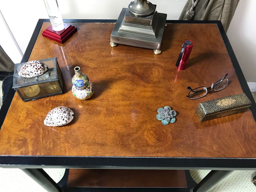 2-Tier Wood And Brass Designer Side Table 25' X 20' X 23.5'H [Photo 7]