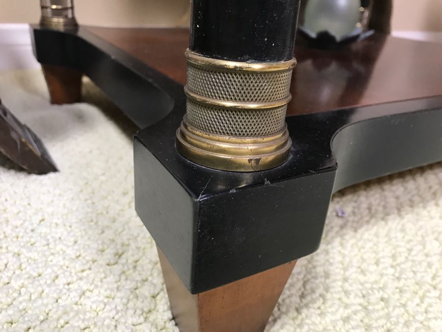 2-Tier Wood And Brass Designer Side Table 25' X 20' X 23.5'H [Photo 5]
