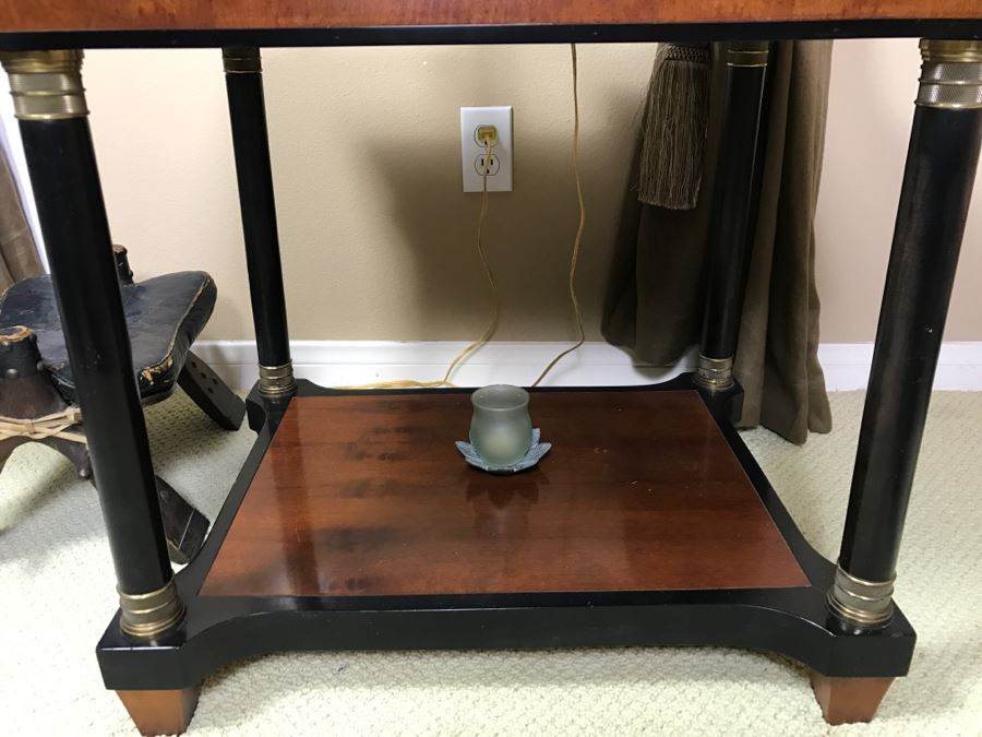 2-Tier Wood And Brass Designer Side Table 25' X 20' X 23.5'H [Photo 4]