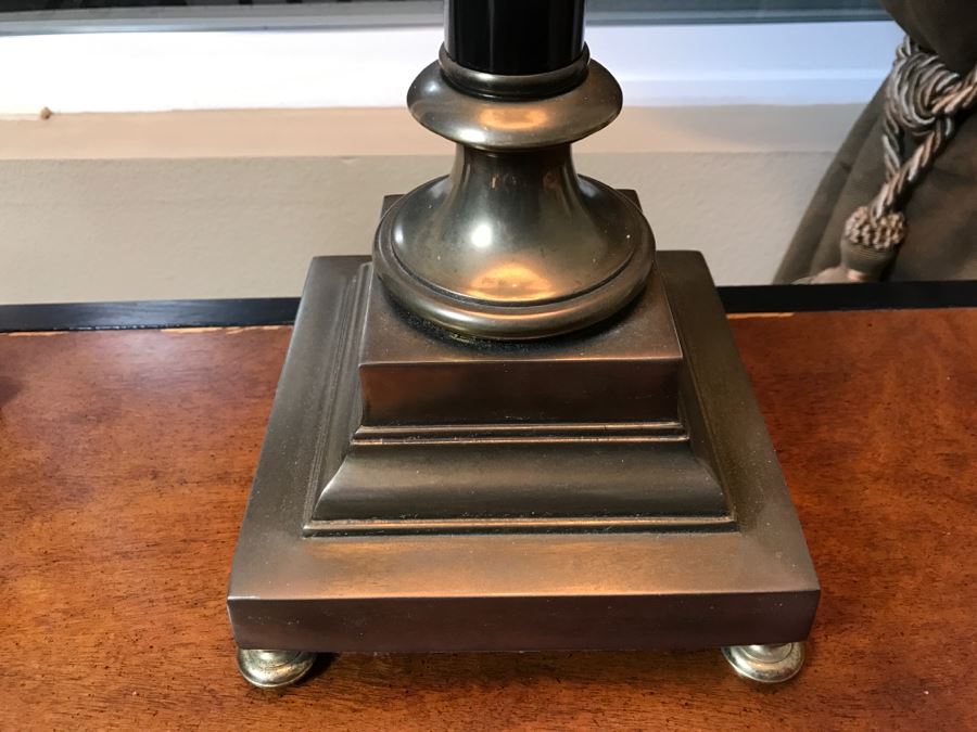 Nice Brass Table Lamp Palm Tree Motif [Photo 6]