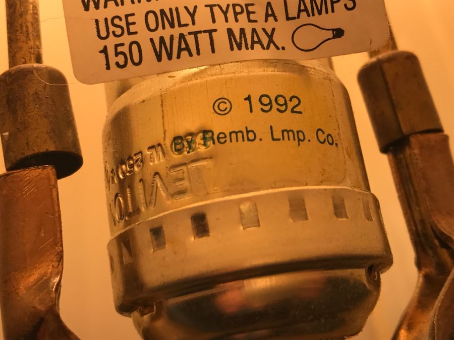 Nice Brass Table Lamp Palm Tree Motif [Photo 8]