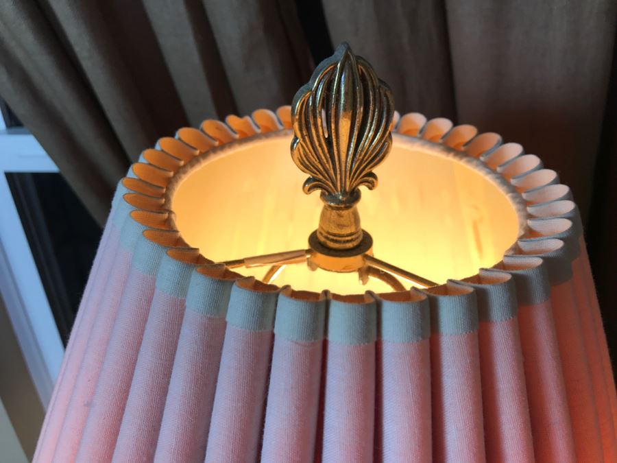 Nice Brass Table Lamp Palm Tree Motif [Photo 7]