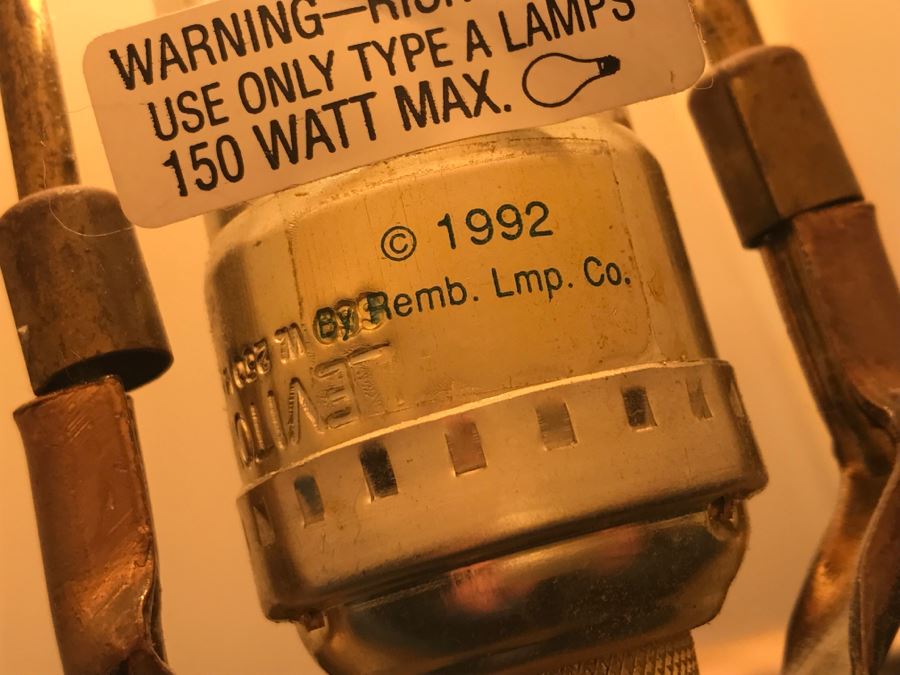 Nice Brass Table Lamp Palm Tree Motif [Photo 9]