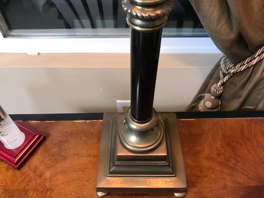 Nice Brass Table Lamp Palm Tree Motif [Photo 5]