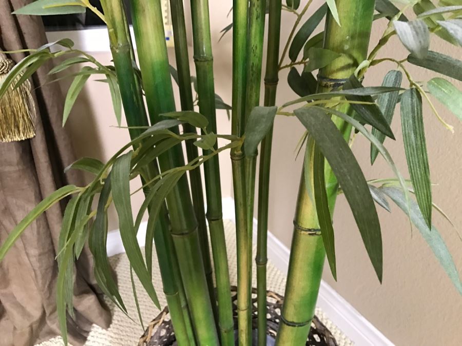 Artificial Bamboo Tree In Woven Wicker Basket [Photo 6]
