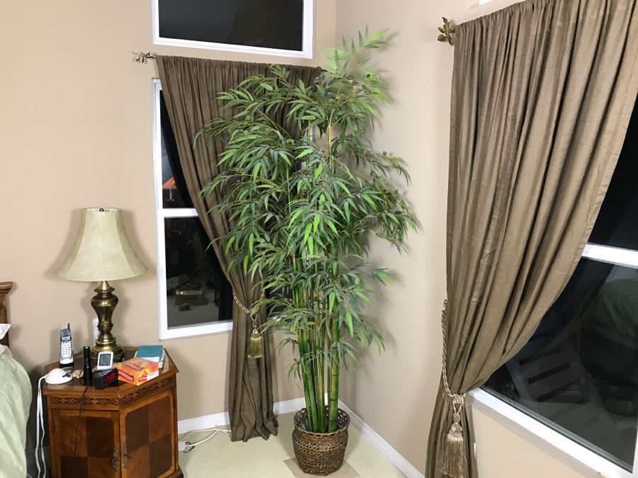 Artificial Bamboo Tree In Woven Wicker Basket [Photo 9]