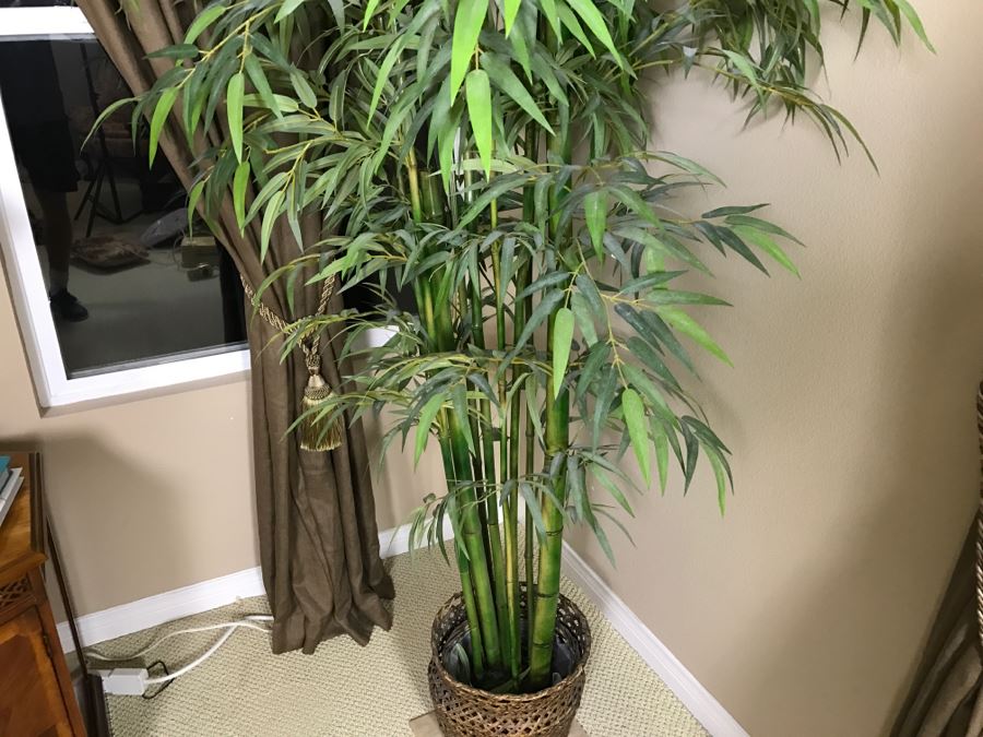 Artificial Bamboo Tree In Woven Wicker Basket [Photo 8]