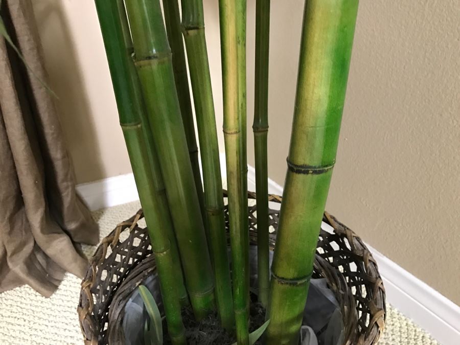 Artificial Bamboo Tree In Woven Wicker Basket [Photo 5]