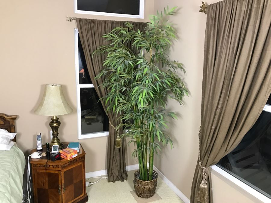 Artificial Bamboo Tree In Woven Wicker Basket [Photo 2]