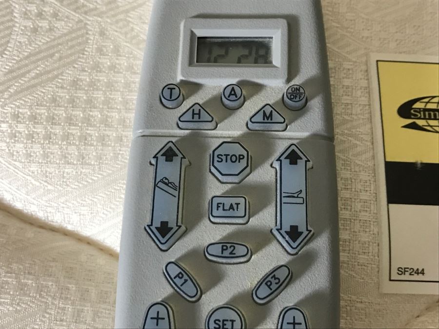 Vintage Queen Size Cane Headboard With Like NEW Simmons Beautyrest Luxury Firm Adjustable Series Mattress With Remote Control Featuring Wave And Vibration Settings - Located Upstairs [Photo 24]