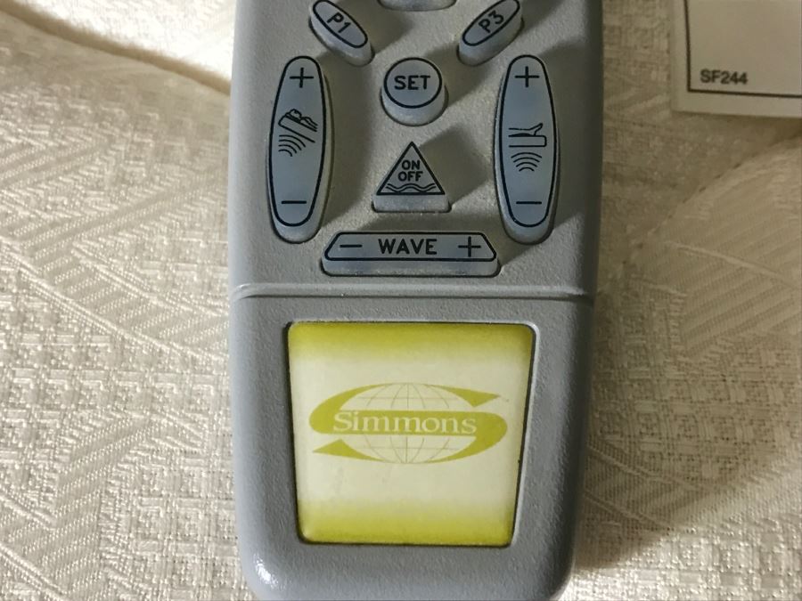 Vintage Queen Size Cane Headboard With Like NEW Simmons Beautyrest Luxury Firm Adjustable Series Mattress With Remote Control Featuring Wave And Vibration Settings - Located Upstairs [Photo 22]