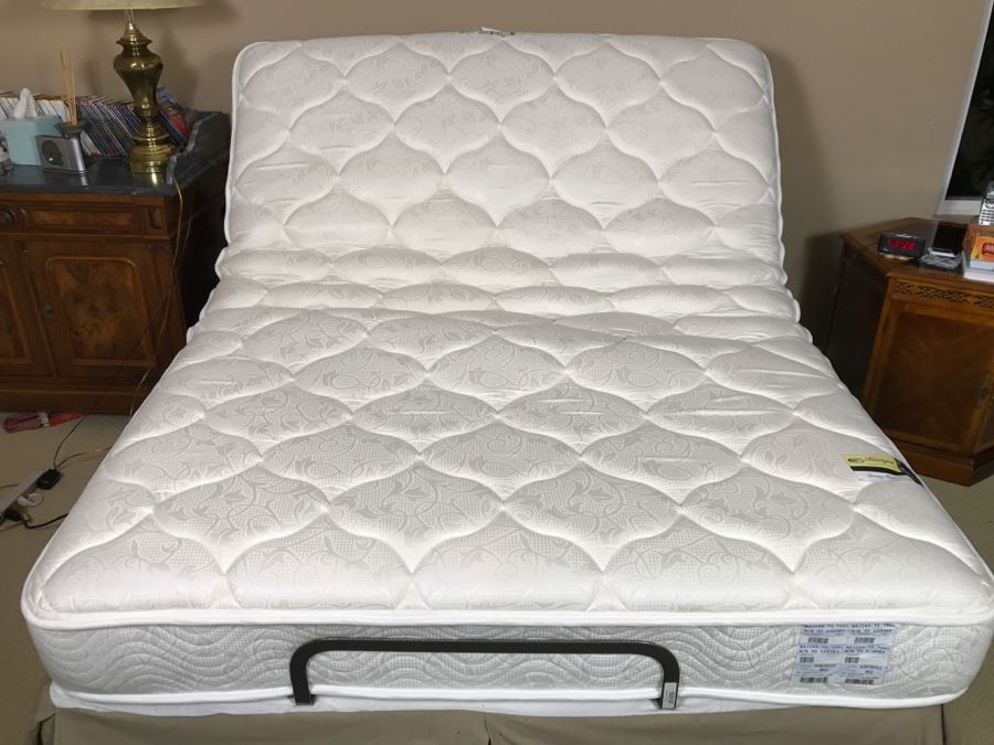 Vintage Queen Size Cane Headboard With Like NEW Simmons Beautyrest ...