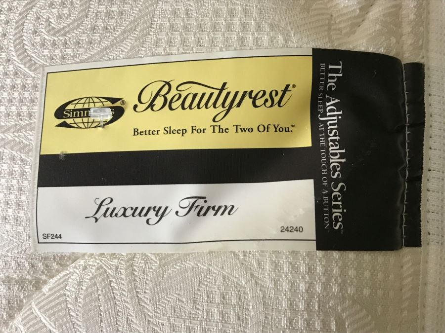 Vintage Queen Size Cane Headboard With Like NEW Simmons Beautyrest Luxury Firm Adjustable Series Mattress With Remote Control Featuring Wave And Vibration Settings - Located Upstairs [Photo 7]