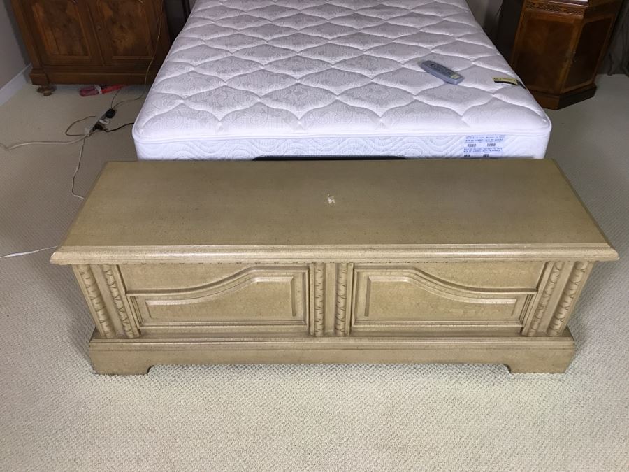 Blanket Hope Chest Empty Cream Color 60'W X 19'D X 21'H