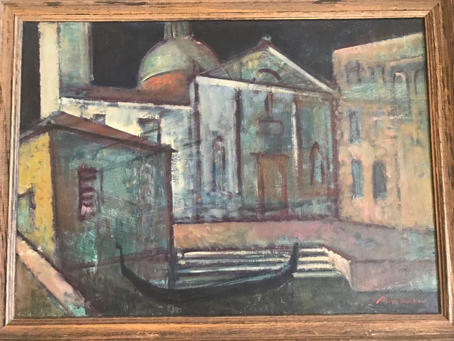Original Hannes Rosenow Mid-Century Oil Painting On Canvas German Painter 1925-2000 [Photo 3]