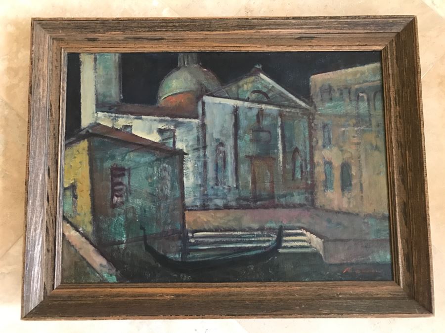 Original Hannes Rosenow Mid-Century Oil Painting On Canvas German Painter 1925-2000 [Photo 2]