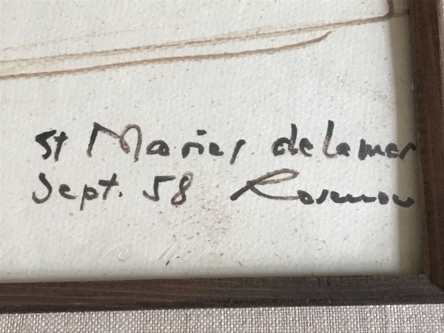Original Hannes Rosenow Mid-Century Pen And Ink Sketch Sept. 1958 'St Maries De La Mer' Southern France Coast German Painter 1925-2000 [Photo 12]