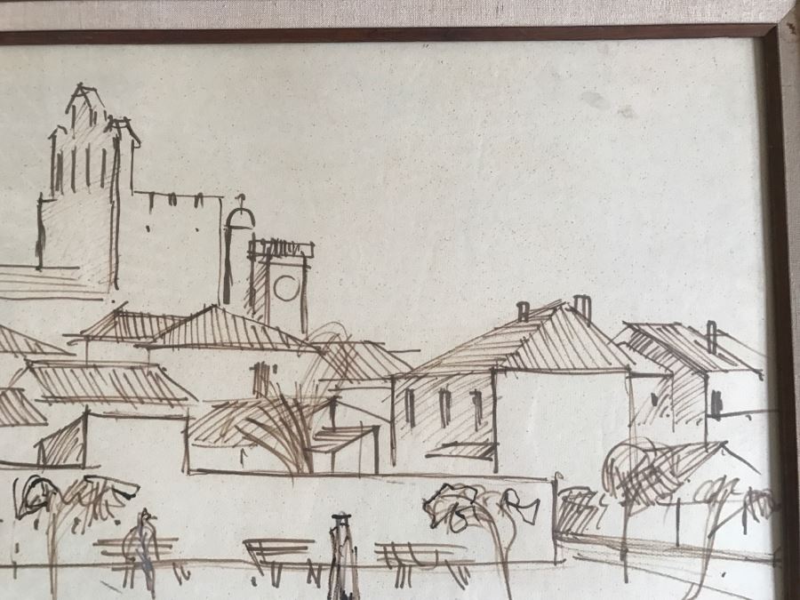 Original Hannes Rosenow Mid-Century Pen And Ink Sketch Sept. 1958 'St Maries De La Mer' Southern France Coast German Painter 1925-2000 [Photo 6]